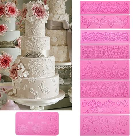 Diy D Silicone Fondant Lace Pattern Sugar Craft Mat Cake Texture