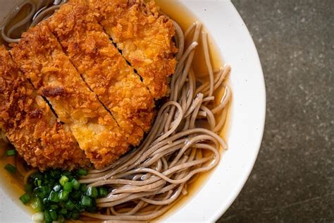 Premium Photo Soba Ramen Noodle With Japanese Fried Pork Cutlet