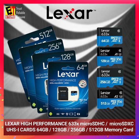 LEXAR HIGH PERFORMANCE 633x MicroSDHC MicroSDXC UHS I CARDS 128GB