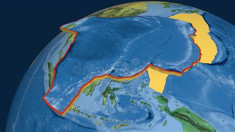 Philippine Sea Tectonic Plate. Elevation and Bathymetry Stock Video ...