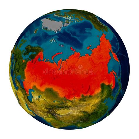 Russia Highlighted On Globe Stock Illustration Illustration Of Planet