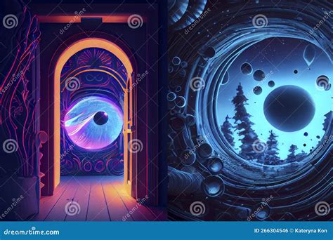 Interdimensional Travel And Parallel Universes Ai Illustration Stock