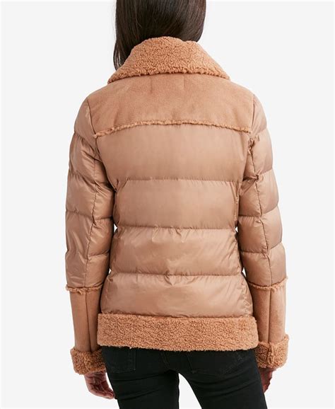 Tahari Women S Faux Fur Trim Puffer Coat And Reviews Coats And Jackets Women Macy S