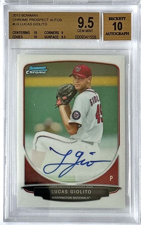 Lucas Giolito Bowman Chrome Prospect Auto Bgs Autograph Ebay