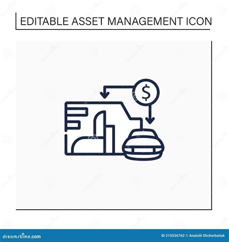 Asset Value Line Icon Stock Vector Illustration Of Currency 215536762