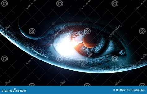 Human Eye And Space Elements Of This Image Furnished By Nasa Stock