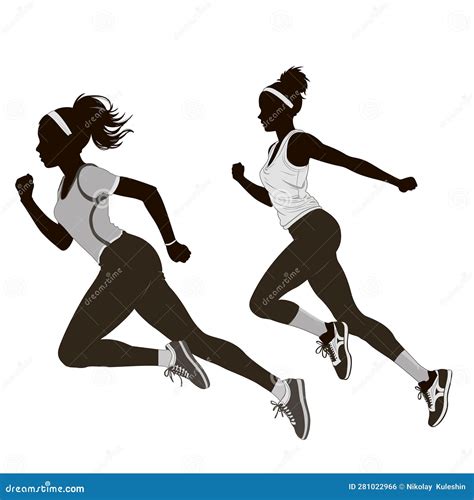 Running Woman Abstract Vector Silhouette Stock Vector Illustration