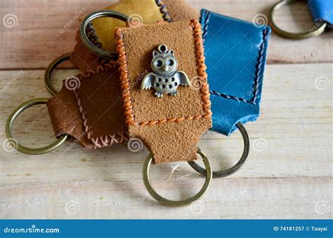 Handmade Key Ring Made From Leather Stock Image Image Of Craft T