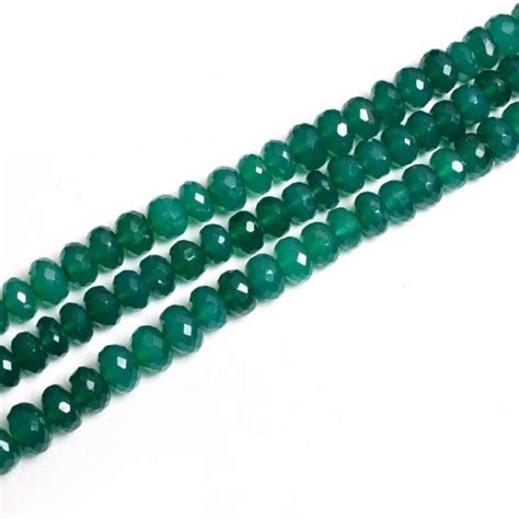 Green Onyx Rondelle Faceted Beads 7 5 9mm Shyama Gems