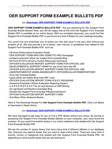 Oer Support Form Example Fill Online Printable Fillable Blank