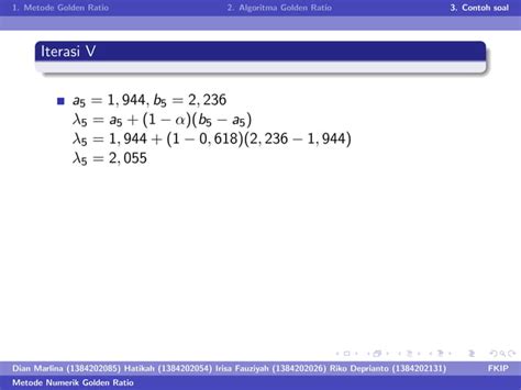 Tugas Metode Numerik Golden Ratio Pendidikan Matematika Umt Ppt