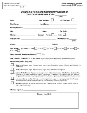 Fillable Online Fillable Online Ohce Membership Form Tulsa County Osu