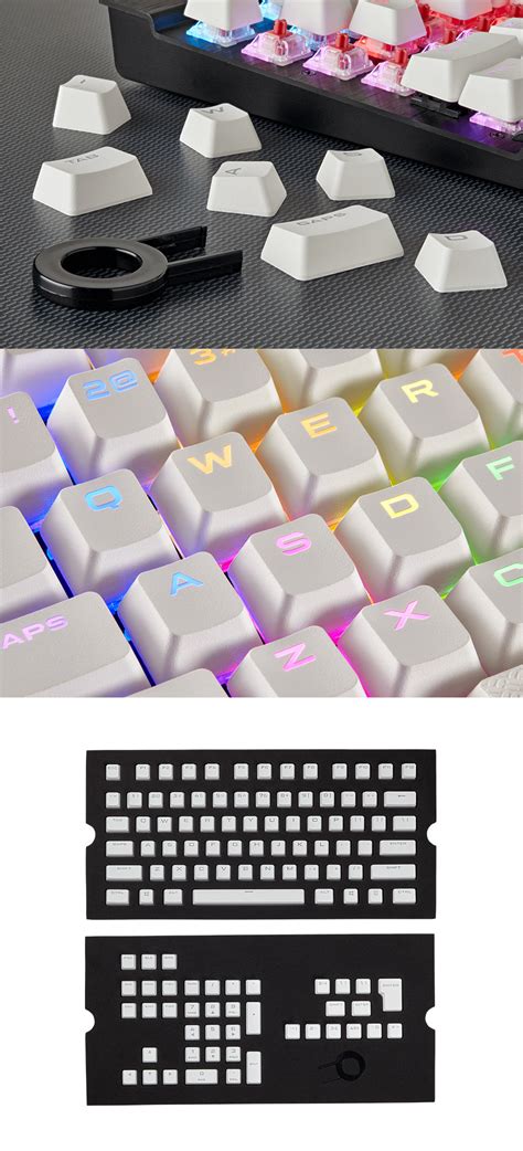 Buy Corsair Pbt Double Shot Keycaps Full 104105 Keyset White Zzzzzch