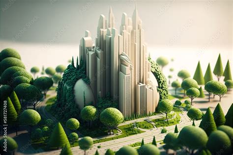 Ecological green city with futuristic architecture, future modern ...