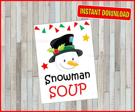 Snowman Soup Gift Tags Free Printable