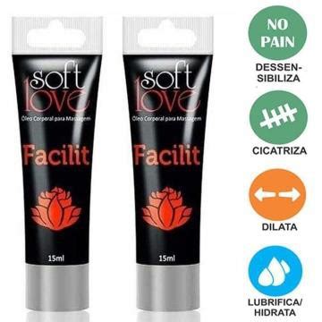 Gel lubrificante Facilit anestésico anal Bisnaga ml Soft Love Shopee Brasil