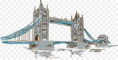 London Bridge Cartoon Drawing ~ Thames Tower Tradizionale Tamigi Sopra ...