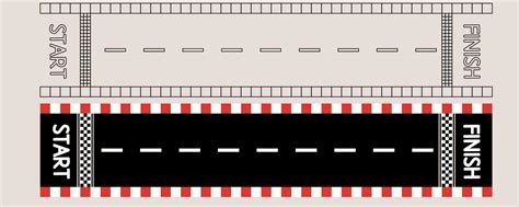 Outline Silhouette Racing Track With Start And Finish Icon Set Isolated