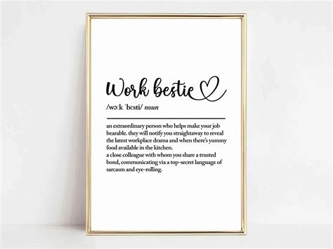 Work Bestie Definition, Printable Wall Art, Digital Download, Coworker Gift, New Job Gift ...