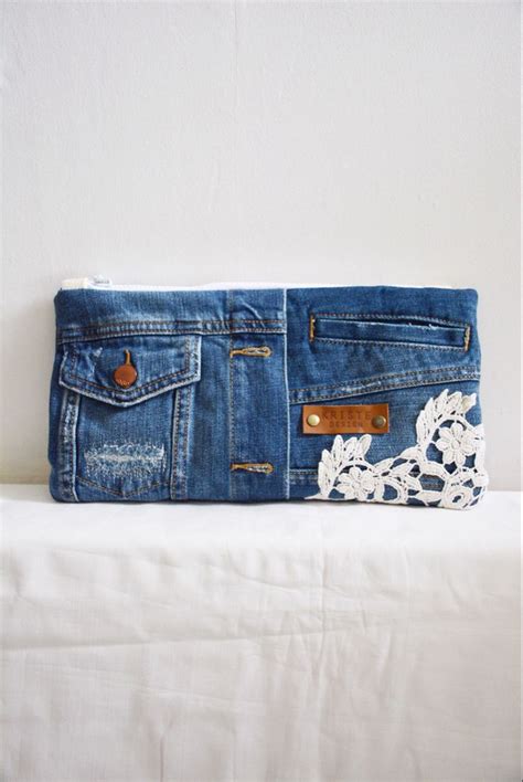 Pretty Denim Pencils Case Workshop Cosmetic Essential Etsy