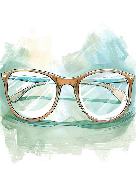 Watercolor Illustration Of Eyeglasses Premium Ai Generated Image