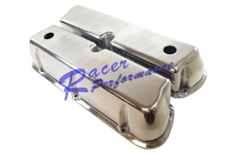 Sbf Ford 302 351w Polished Aluminum Tall Valve Covers Small Block 289 50l Rod Ebay