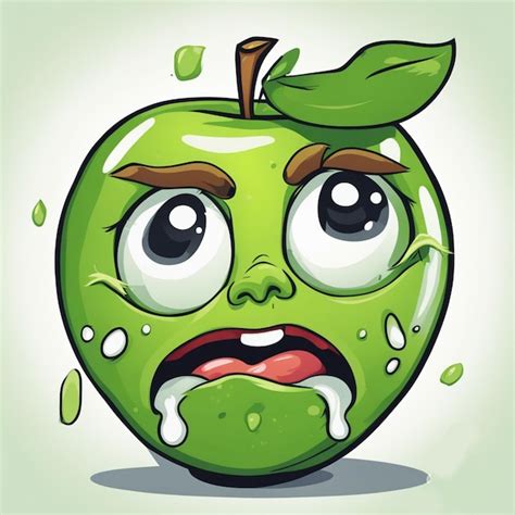 Premium Ai Image Fruit Green Apple Mascot Cartoon Vector