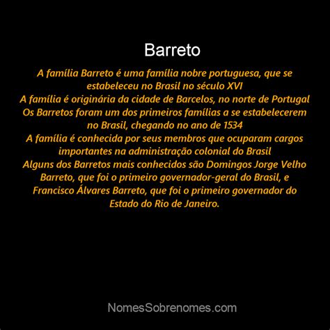 👪 → Qual A História E Origem Do Sobrenome E Família Barreto