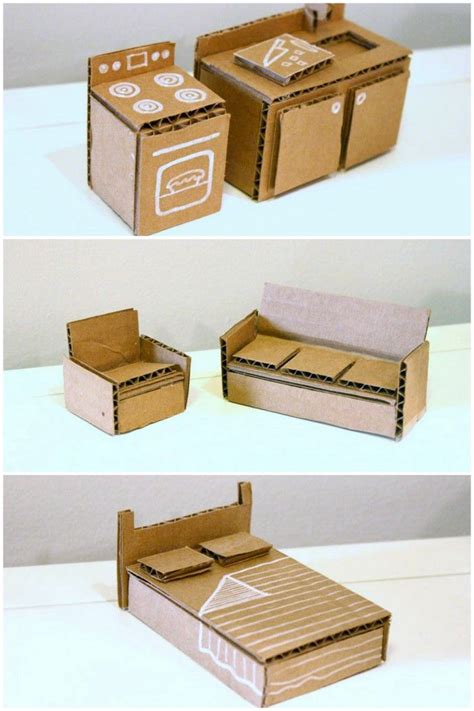 Muebles De Carton Para Mu Ecas Haz Manualidades Con Cuerdas Super