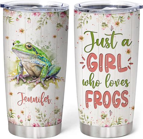 Hyturtle Personalized Ts For Frog Lover Just A Girl Who Loves Frogs Custom Name Stainless