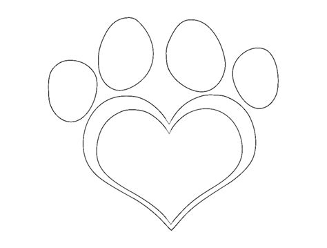 Dog Paw Heart Dxf File