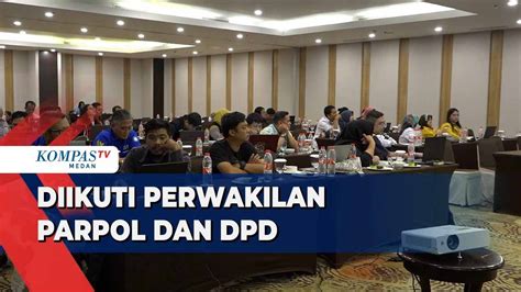 Momen Perwakilan Parpol Dan DPD Ikuti Bimtek Sikadeka Yang Digelar KPU