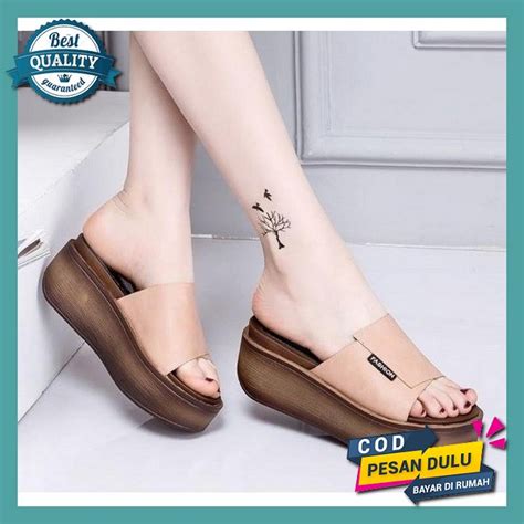 Jual Sandal Wedges Slip Sendal Tali Jinjit Haihil Wanita Cewek Korea