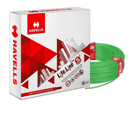 Havells Lifeline Plus Wire Sqmm Green Hrfr Pvc Insulated Flexible