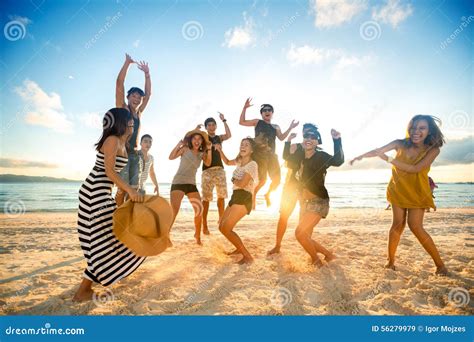 Happy People On Beach Stock Photo - Image: 56279979