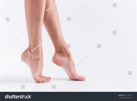 Youthful Slim Girl Legs On White Stock Photo 691139941 | Shutterstock