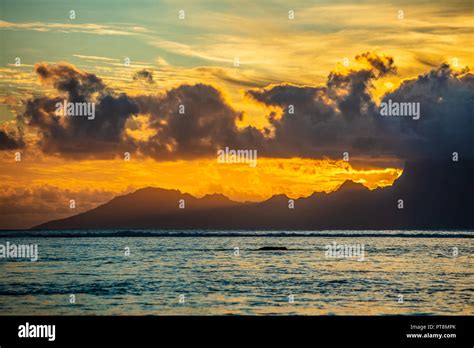 SUNSET FROM TAHITI Stock Photo - Alamy