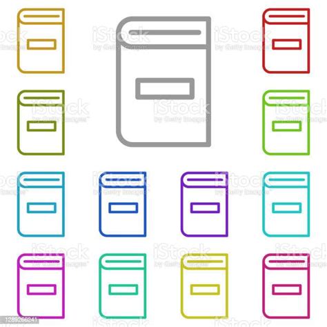 여러 색상 아이콘을 예약합니다 간단한 얇은 선 Ui 및 Ux 웹 사이트 또는 모바일 응용 프로그램에 대한 책 아이콘의 윤곽 벡터