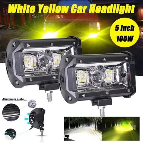 Inch Fog Lamp Sportlight W Driving Fogdouble Color Yellow White