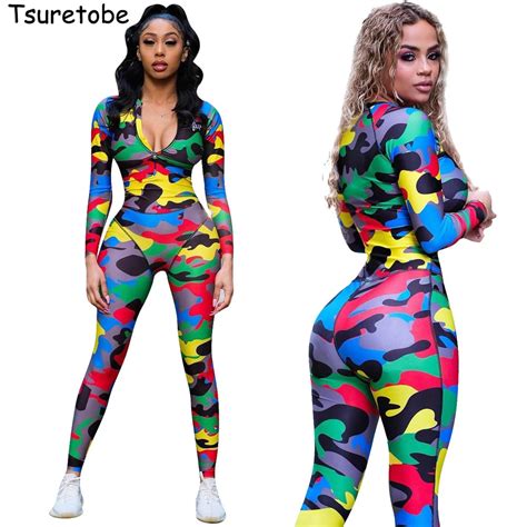 Tsuretobe Mono Sexy De Camuflaje Para Mujer Ajustados De Retales