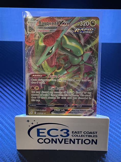 Pokemon Evolving Skies Rayquaza Vmax 111203 Rare Holo Nm Values Mavin