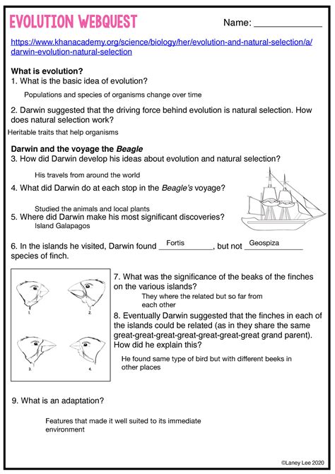Evolution Webquest Odyssey Hero Brainstorm Name Laney