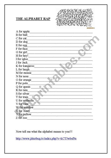 ALPHABET RAP - ESL worksheet by Julivia