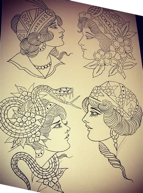 Some Drawings Of Women With Different Hair Styles