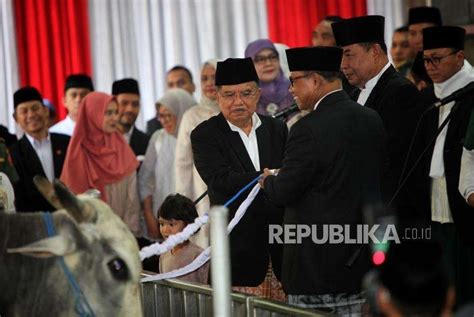 Jusuf Kalla Serahkan Sapi Kurban Ke Masjid Istiqlal Republika Online