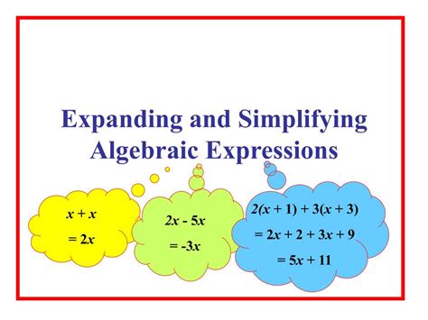 Simplify Algebraic Expressions