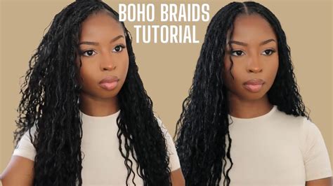 Easy Boho Braids Tutorial Ft Hotbraids Youtube