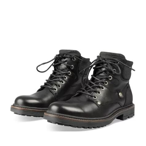 Bottines Rangers Noir Homme Lacets Denim Side Cuir