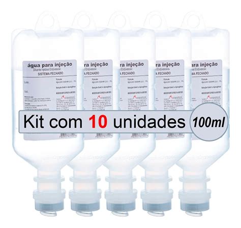 Água Destilada Estéril Para Injeção 100 Ml Kit C 10 Un Parcelamento