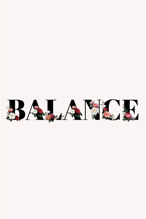 Download Free Image Of Floral Balance Word Typography On A Beige Banner